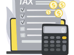Tax Planning Tax form and calculator representing tax planning